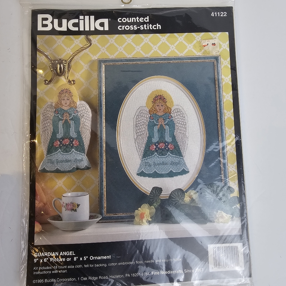 Bucilla Guardian Angel Cross Stitch Kit NIP Cottagecore Granny Gift Nostalgia - Picture 7 of 7